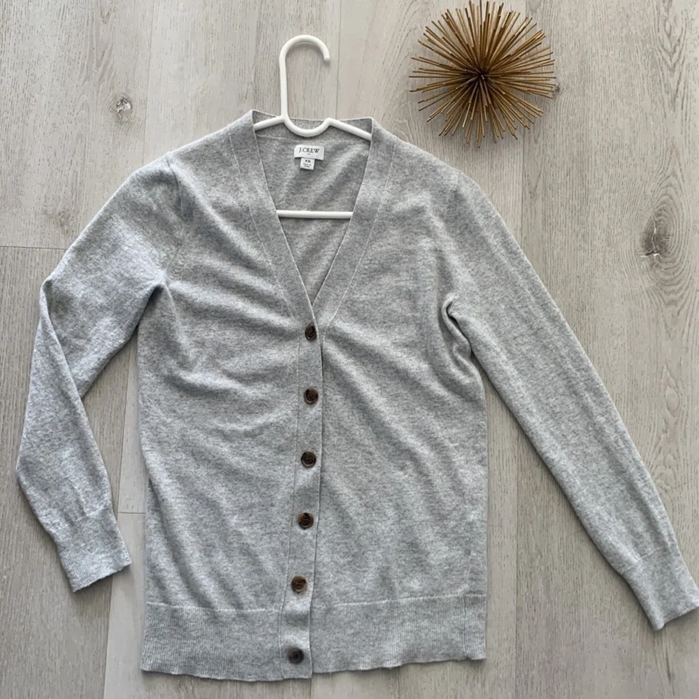 J.Crew‎ wool blend cardigan size XS gray buttons casual career v-neck - Picture 8 of 10